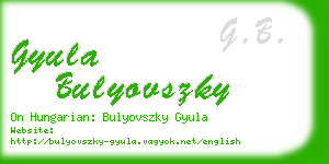 gyula bulyovszky business card